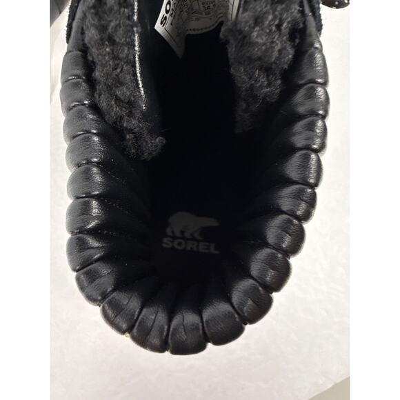 Sorel Brex Heel Cozy Lace Bootie Womens 5.5 Black Leather Faux Shearling - Picture 8 of 11